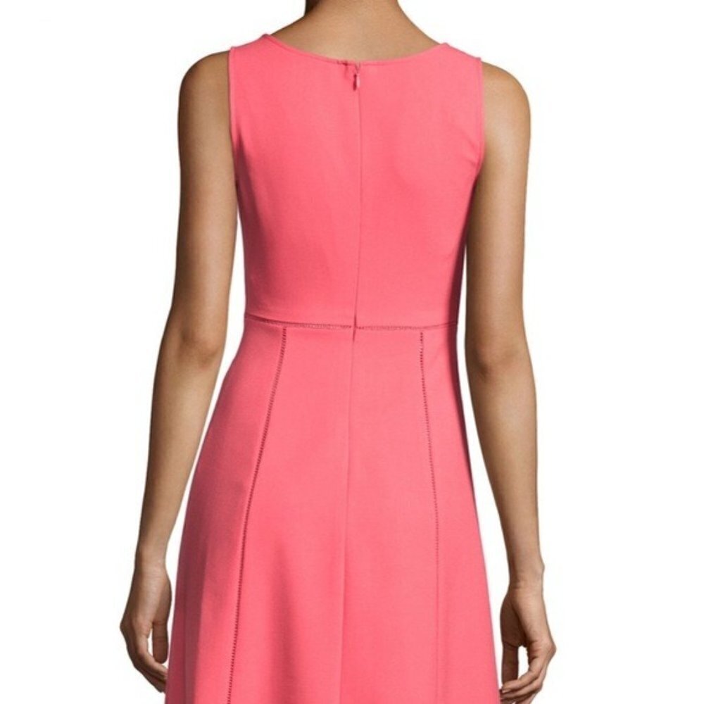 Marc New York by Andrew Marc Womens Size 6 Open Stitch A-Line Dress Pink Orange - Picture 2 of 8